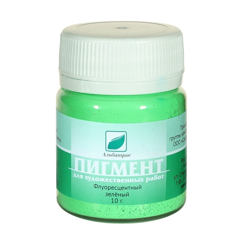 картинка Пигмент флуоресцентный, зеленый, 10 гр