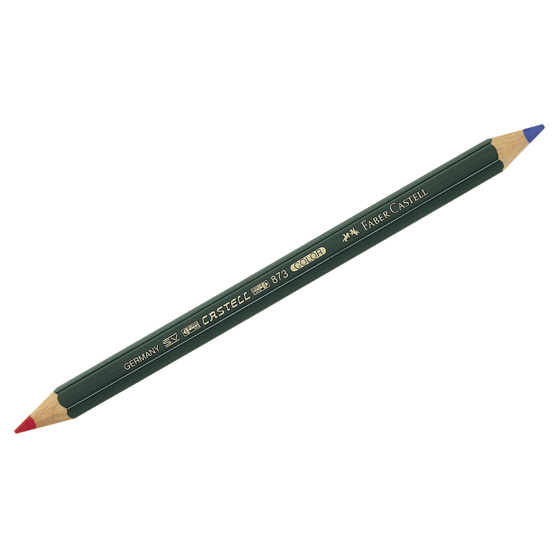 картинка Карандаш двухцветный Faber-Castell "Castell", синий-красный, утолщенный