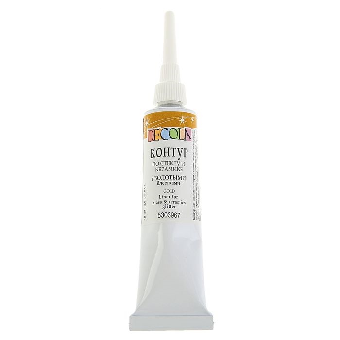 картинка Контур по стеклу керамике "Декола" с золотыми блес