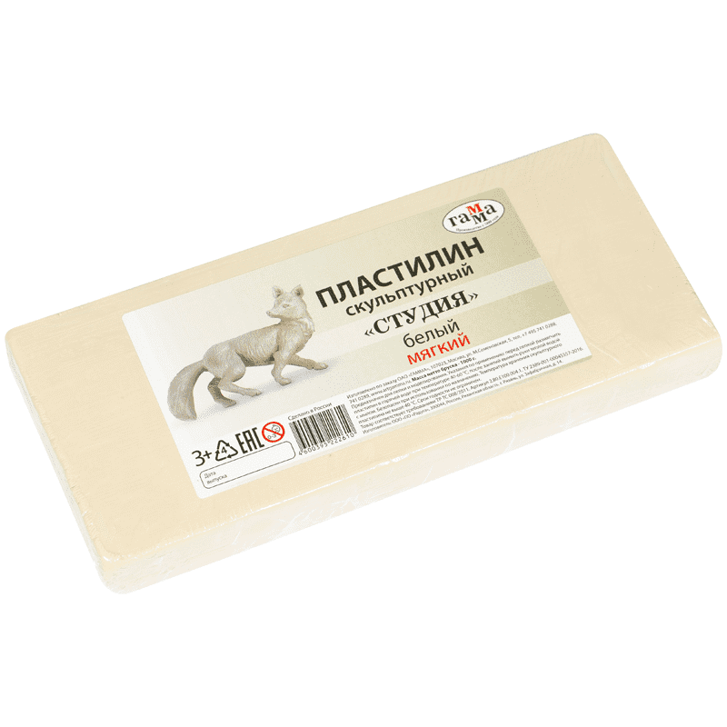 картинка Пластилин скульптурный Белый 1 кг (Мягкий)