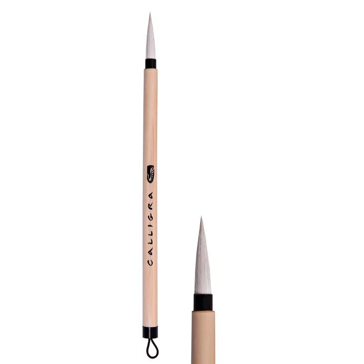 картинка Кисть серии CALLIGRA 238-4 коза, ручка бамбуковая, Хоббитания