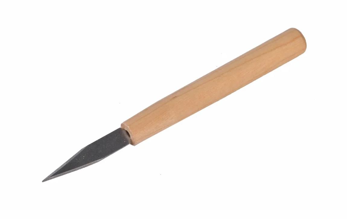 картинка Скульптурный нож DK11229, с обоюдоострым лезвием 55 мм, ручка деревянная, Хоббитания