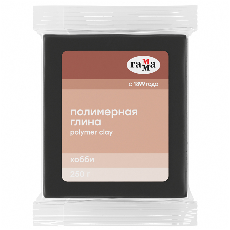 картинка Полимерная глина Гамма "Хобби", черный, 250г