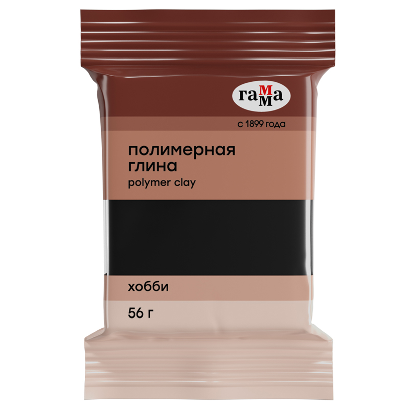 картинка Полимерная глина Гамма "Хобби", черный, 56г
