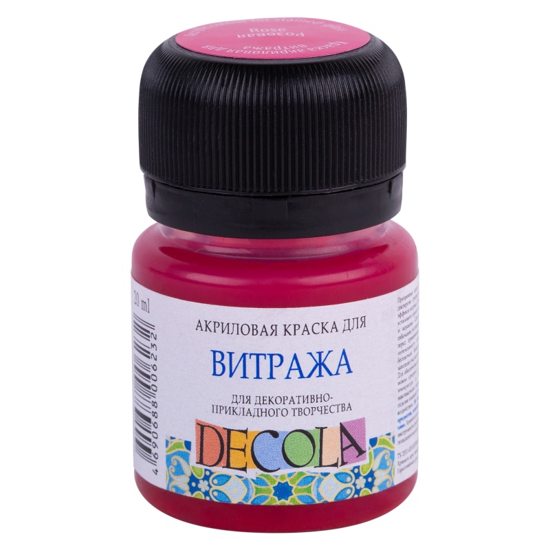картинка Витраж Декола акрил розовая 20мл