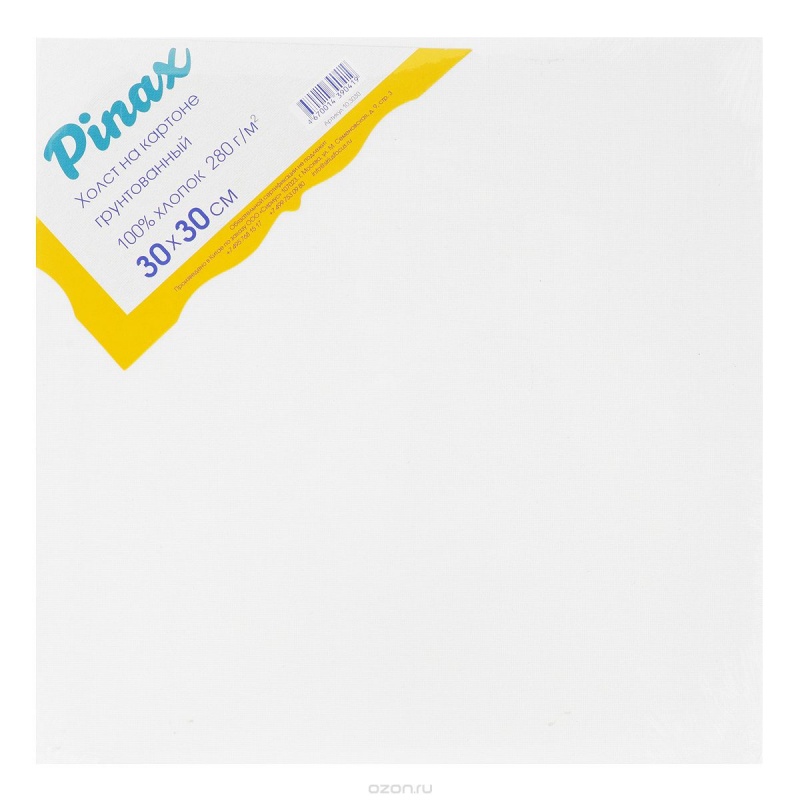 картинка Холст на картоне, 280гр/м2 30*30 Pinax