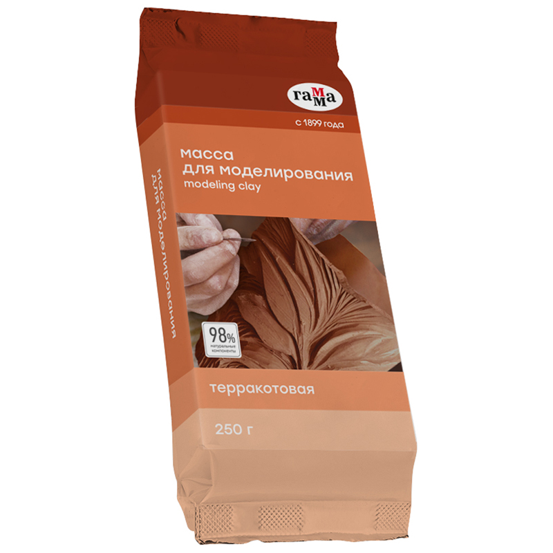 картинка Масса для моделирования Гамма "Хобби", самоотвердевающая, терракотовый, 250г