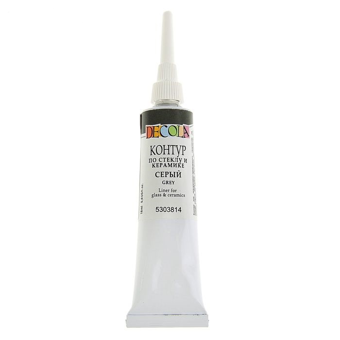 картинка Контур по стеклу керамике "Декола" серый