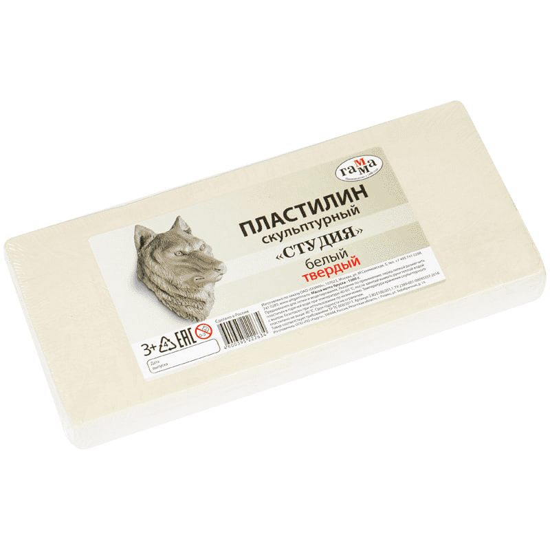 картинка Пластилин скульптурный Белый 1 кг (Твердый)