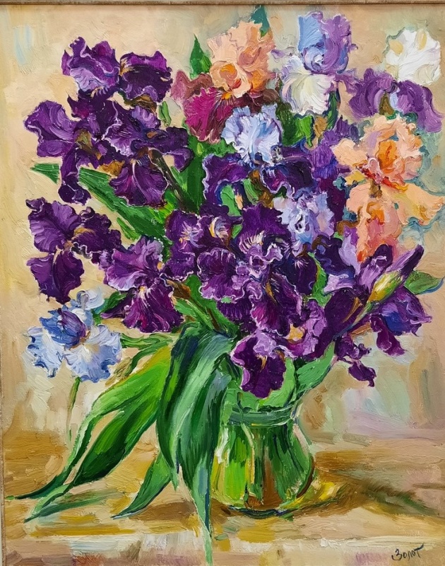 картинка Золотухина Маргарита "Ирисы" х,м, 80*65, 2020