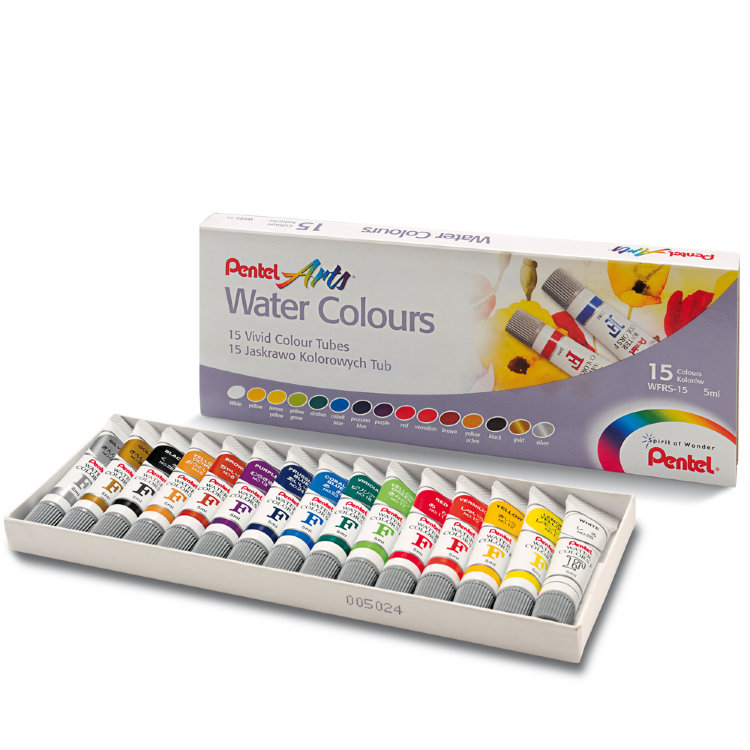 картинка Акварель Pentel Water Colours, 15 цветов