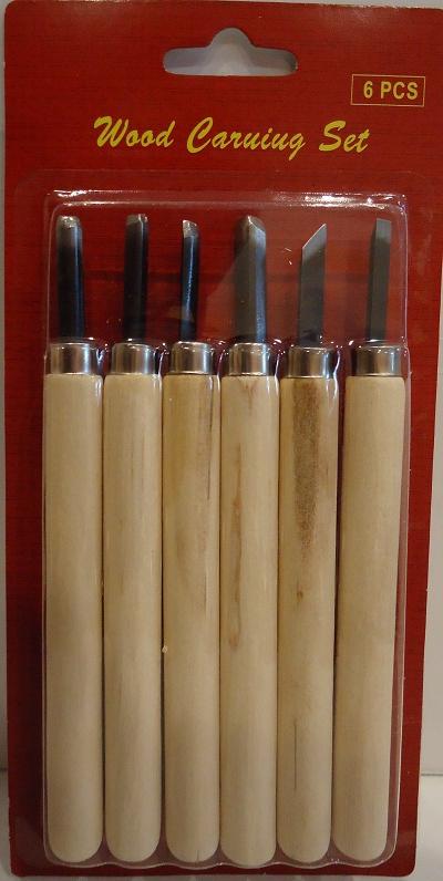 картинка Набор резцов по дереву 6 шт, с деревянной ручкой SFT044, Хоббитания