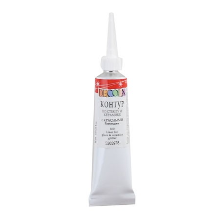 картинка Контур по стеклу керамике "Декола" с красными бле