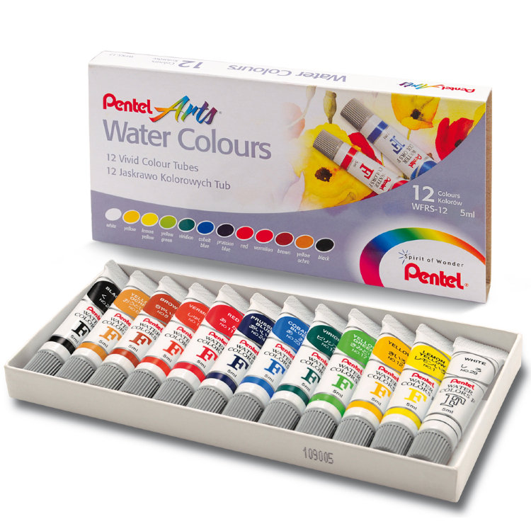 картинка Акварель Pentel Water Colours, 12 цветов