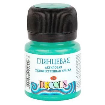 картинка Акрил глянцевый Бирюзовая 20мл, "Decola"