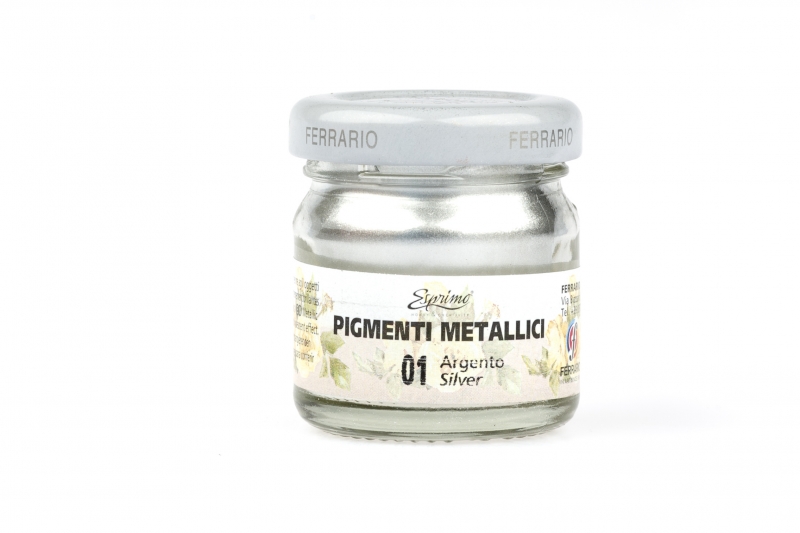 картинка Пигмент 25мл металлик №001 Серебро