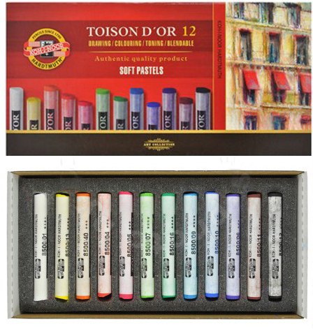картинка Набор пастели сухой TOISON D’OR 12шт, в индивид.обертке, картонная уп-ка