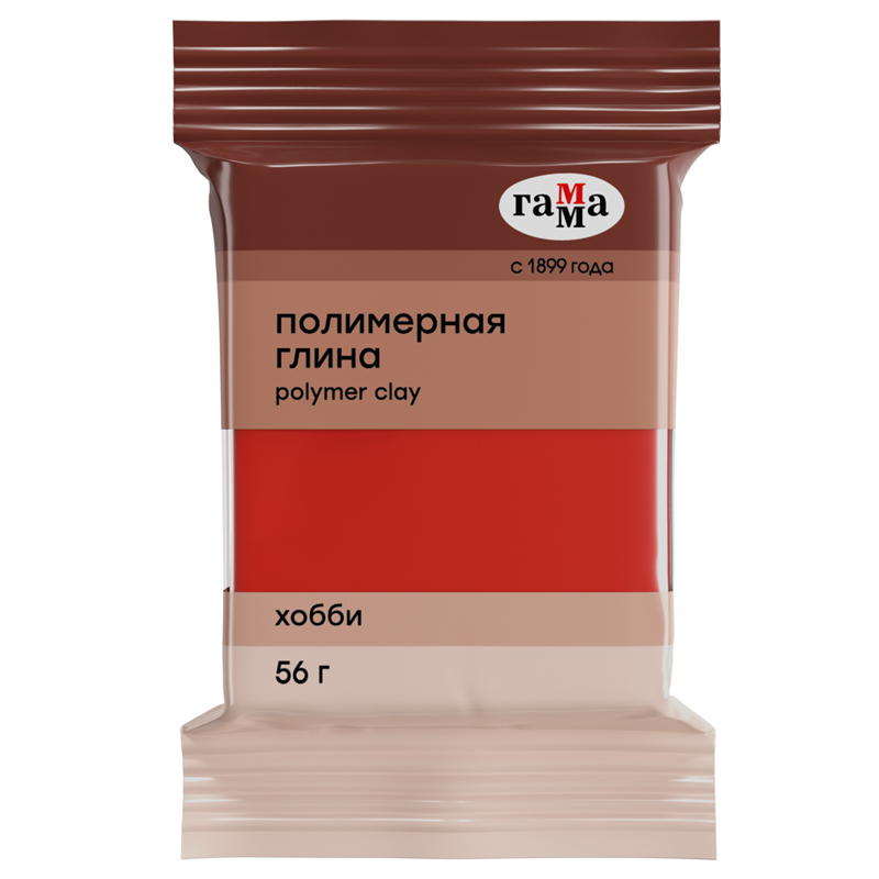 картинка Полимерная глина Гамма "Хобби", красный, 56г