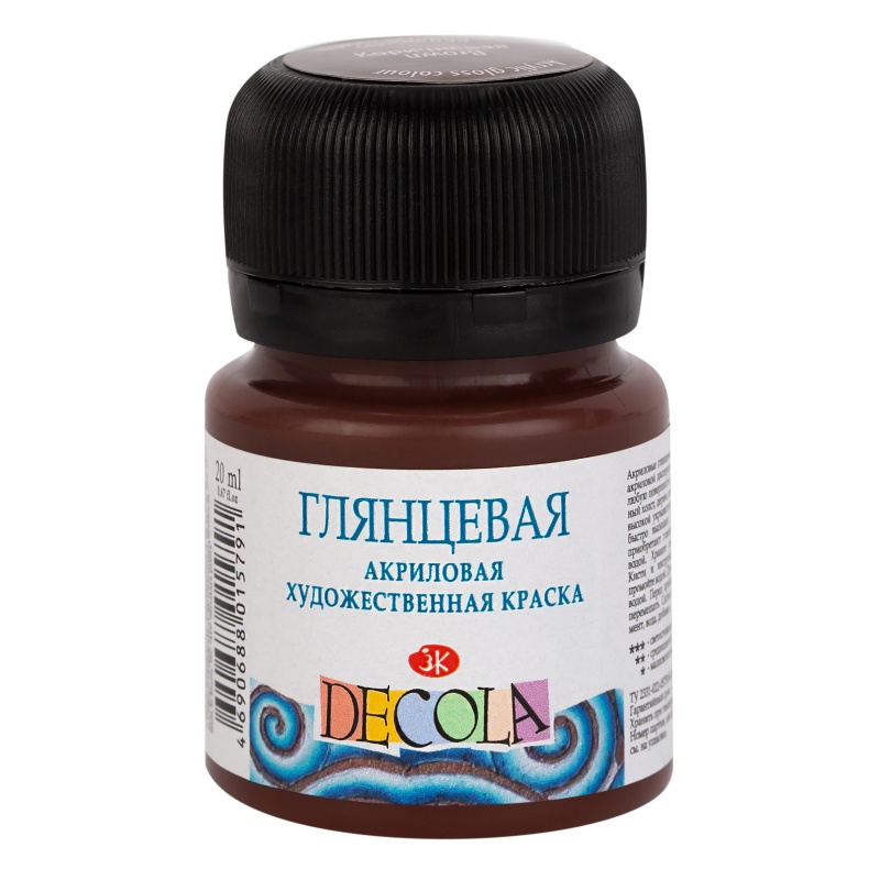 картинка Акрил глянцевый Коричневая 20мл, "Decola"