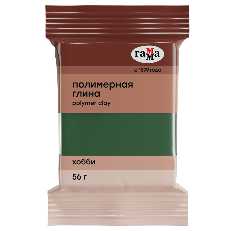 картинка Полимерная глина Гамма "Хобби", зеленый, 56г