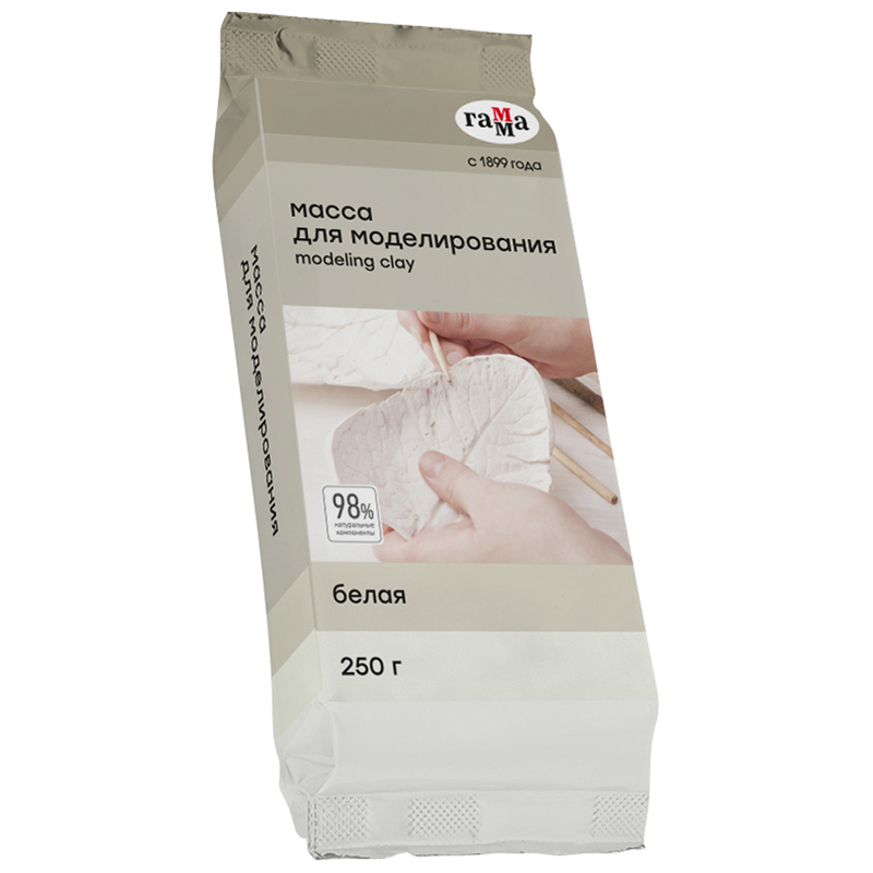 картинка Масса для моделирования Гамма "Хобби", самоотвердевающая, белый, 250г
