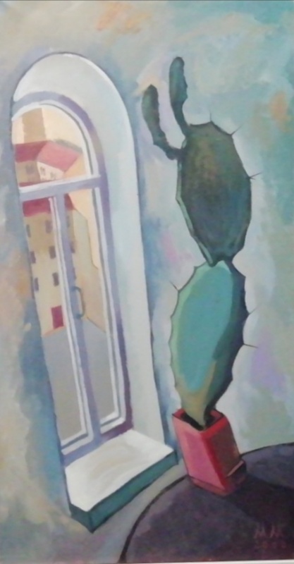 картинка Марченко "Кактус" х.м, 40*75,5, 2000г