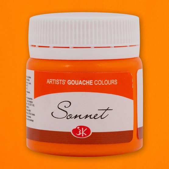 картинка Гуашь художественная Оранжевая, 40 мл "Сонет"