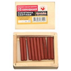 картинка Сангина светлая в дерев. пенале 10 карандащей